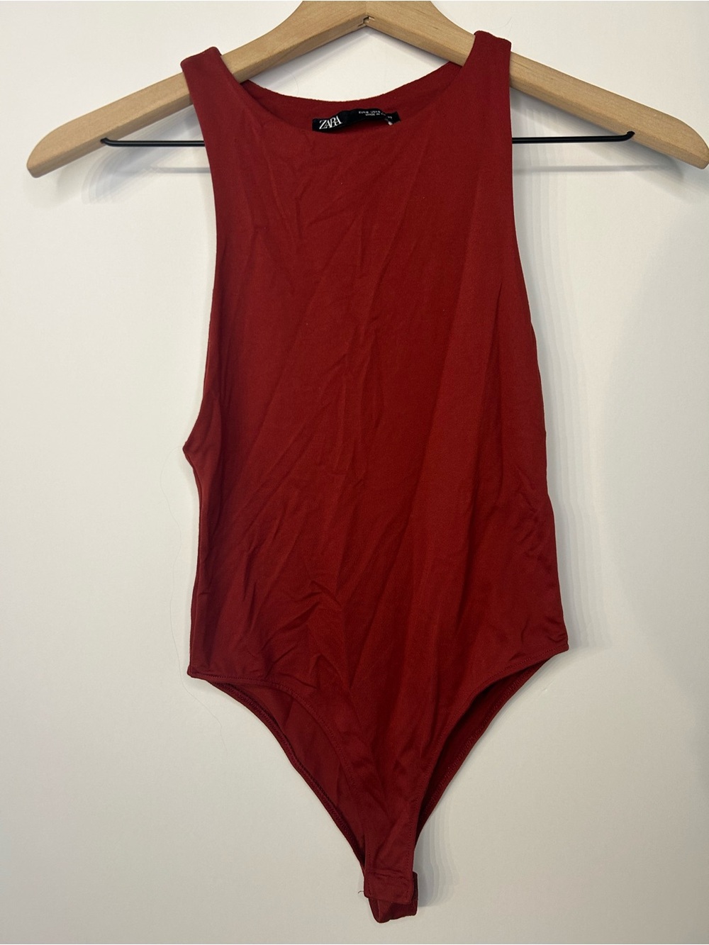 Zara Women’s Red High Neck Sleeveless Bodysuit, Size Small - Picture 4 of 9